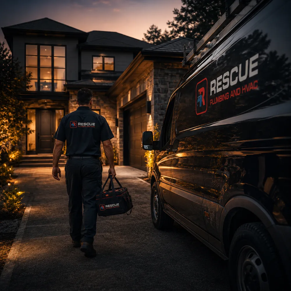 Rescue technician arriving at a New Jersey front door